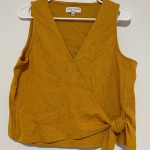 Mustard crossover tank top